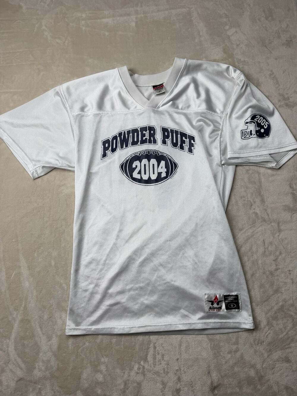 Alleson Athletic Powder Puff Football Jersey Size S White 2004 2005
